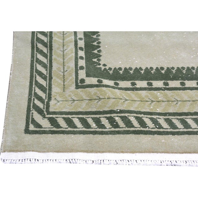 Vintage Chinese Art Deco Hand Knotted Wool Rug, 7'8''x9'10'' For Sale - Image 4 of 6