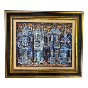 Vintage Framed French Creole Street Scene