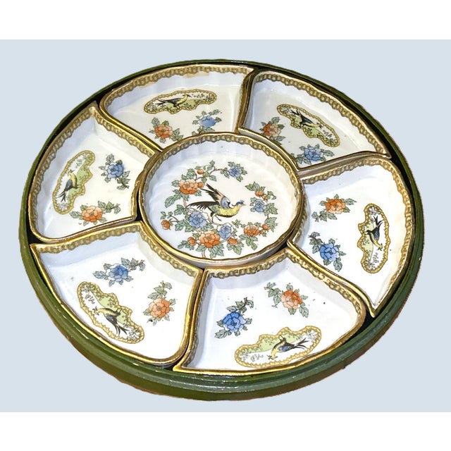 Japanese Antique Japanese Nippon Porcelain Divided Serving Platter For Sale - Image 3 of 12