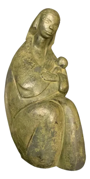 Paul Baeke, Modernist Art Deco Maternity Woman & Child, 1958, Concrete