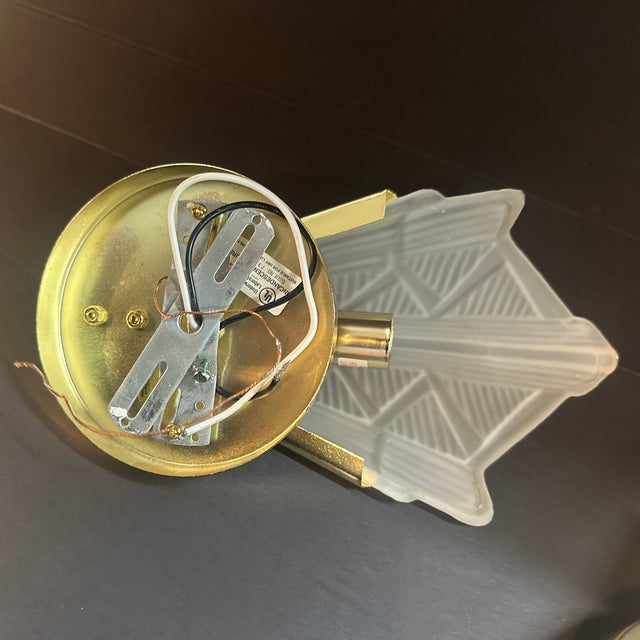 1970s Vintage Art Deco Frosted Glass Wall Sconce For Sale - Image 5 of 8