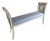 Late 19th Century French Directoire Style Painted Bench With Light Blue Upholstery For Sale