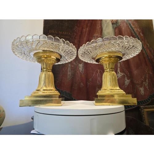 Metal French Empire Ormolu and Cut Crystal Tazzas by Pierre-Philippe Thomire, 1810, Set of 2 For Sale - Image 7 of 14
