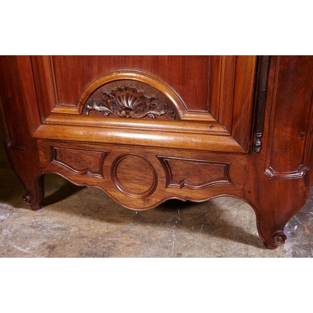 Pair of French Louis XV Walnut Corner Cabinets With 18th Century Doors For Sale - Image 4 of 8