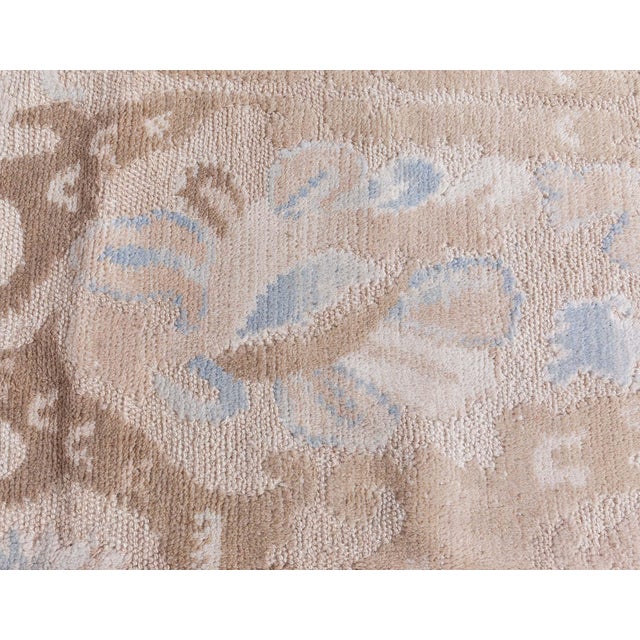 Alhambra Design Beige and Blue Handmade Wool Rug by Doris Leslie Blau For Sale In New York - Image 6 of 7