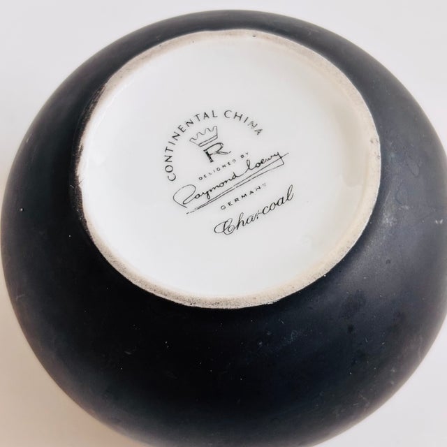 Charcoal Rosenthal Germany Continental China Charcoal Sugar Bowl by Raymond Loewy For Sale - Image 8 of 8