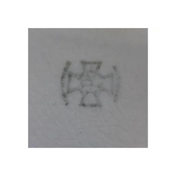 1930s Frosted Blue & White Porcelain Serving Bowl For Sale - Image 5 of 5