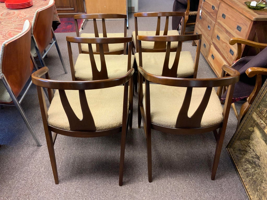 Mid 20th Century Blowing Rock Furniture Set of Six Walnut Wishbone