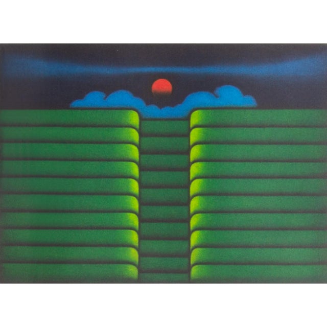A limited edition mezzotint by the Japanese artist Kazuhisa Honda (born 1948). This abstract work depicts a verdant...