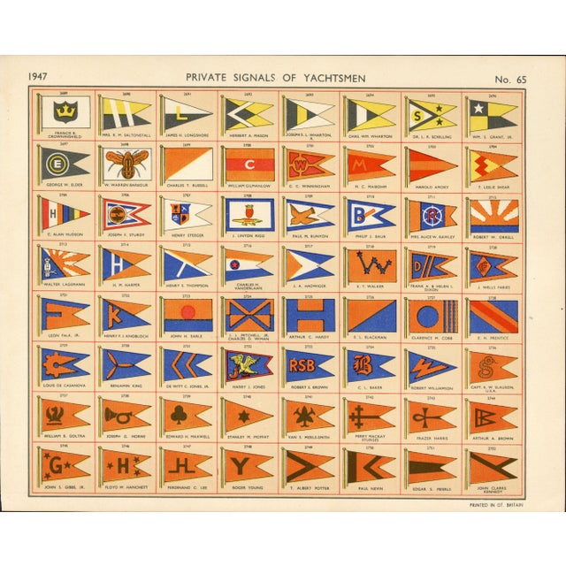 1940s Original Lloyd's Register of Yachts "Private Signals of Yachtsmen" Reference Pages – Set of 4 – Year 1947 Group H For Sale - Image 5 of 5