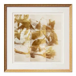 Sumi Ink Painting Golden Flow No.6 by Fanyu Lin