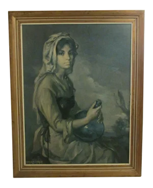 Francisco Ribera, Portrait of Woman, 1966, Oil on Panel, Framed