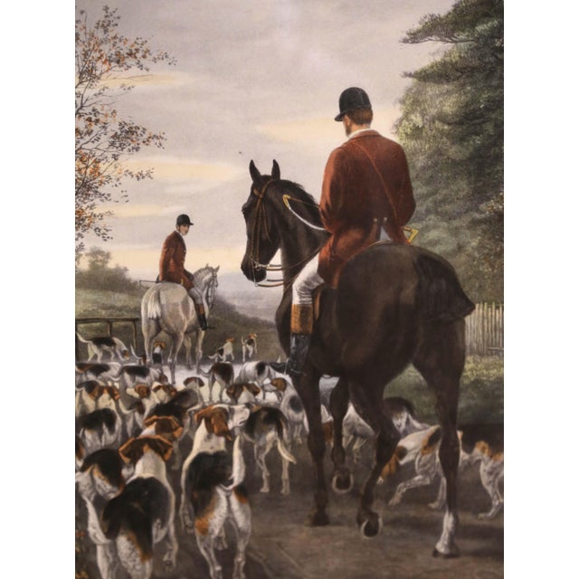 19th Century English Fox Hunting Color Engraving “Evening” by e.a.s. Douglas For Sale - Image 9 of 15
