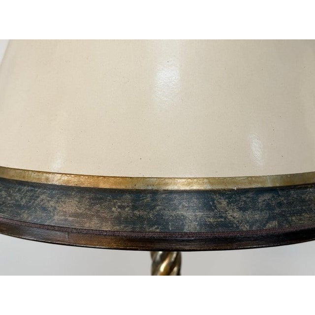 Mid 20th Century Italian Baroque Barley Twist Table Lamps - Silvered and Giltwood - a Pair For Sale - Image 11 of 18
