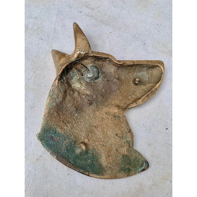 Early 20th Century Early 20th Century English Brass German Shepherd Dog Wall Art For Sale - Image 5 of 7