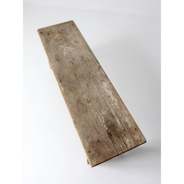Antique Primitive Wood Farmhouse Bench For Sale - Image 6 of 16