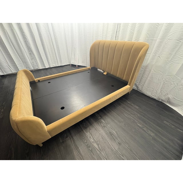 Rh Valentina Upholstered Bed — Queen | Camel Performance Velvet For Sale In Columbus - Image 6 of 18