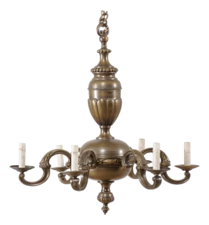 Mid 20th Century Bronze Chandelier From France
