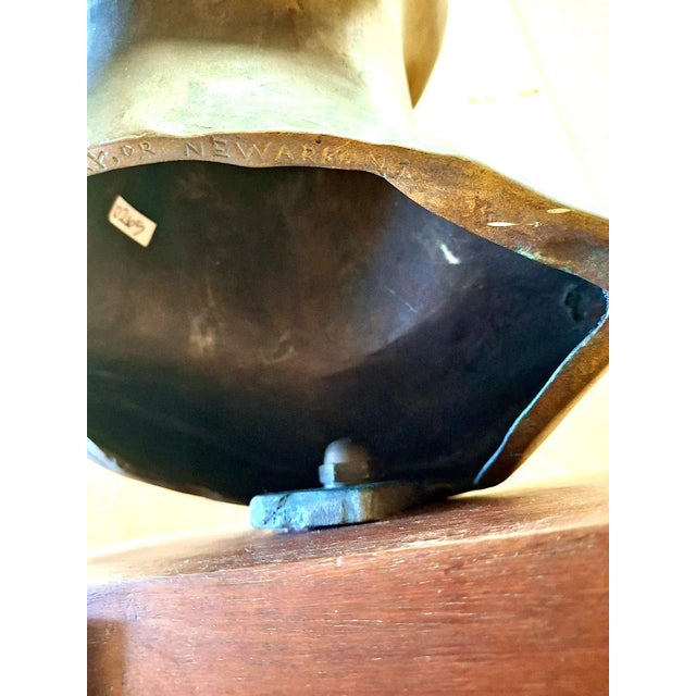 Early 20th-Century Female Bronze Bust on Stand by Oliver Grymes For Sale - Image 15 of 16