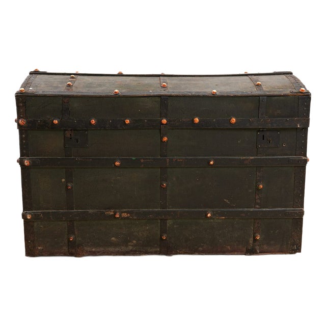 Antique Wooden Trunk For Sale