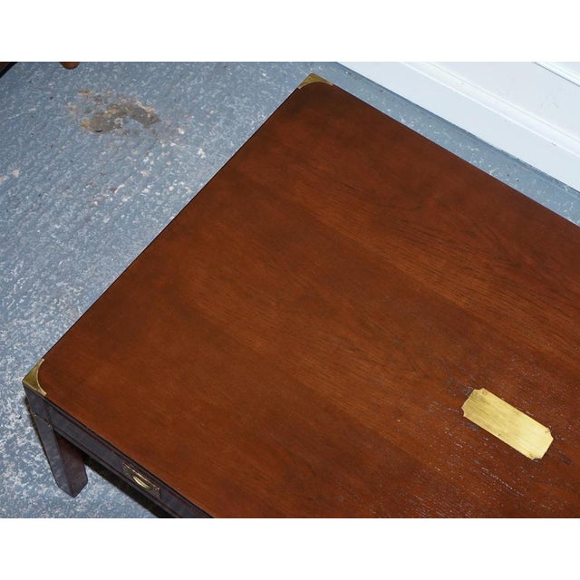 Military Campaign Reh Kennedy Coffee Table with Three Deep Drawers For Sale - Image 13 of 18