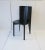 Very beautiful and chic Italian Modern style or Postmodern period black lacquer wood and leather side or desk chair(s),...