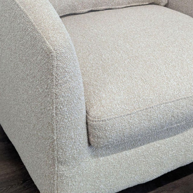 Textile West Elm Imogene Lounge Swivel Chair in Textured Beige Fabric For Sale - Image 7 of 7