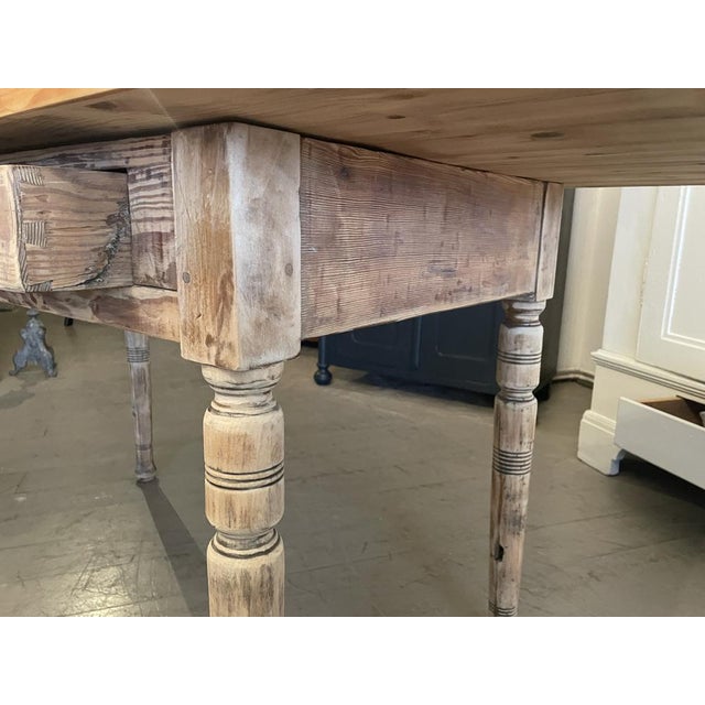 We sanded this enchanting, ancient large table and also oiled the surface. Width: 159.5 cm Depth: 76 cm Height: 80 cm,...