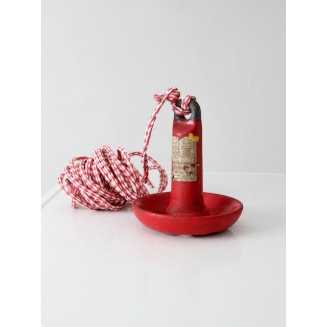 Mid 20th Century Vintage Roloff Supreme Red Mushroom Boat Anchor With Rope For Sale - Image 5 of 14