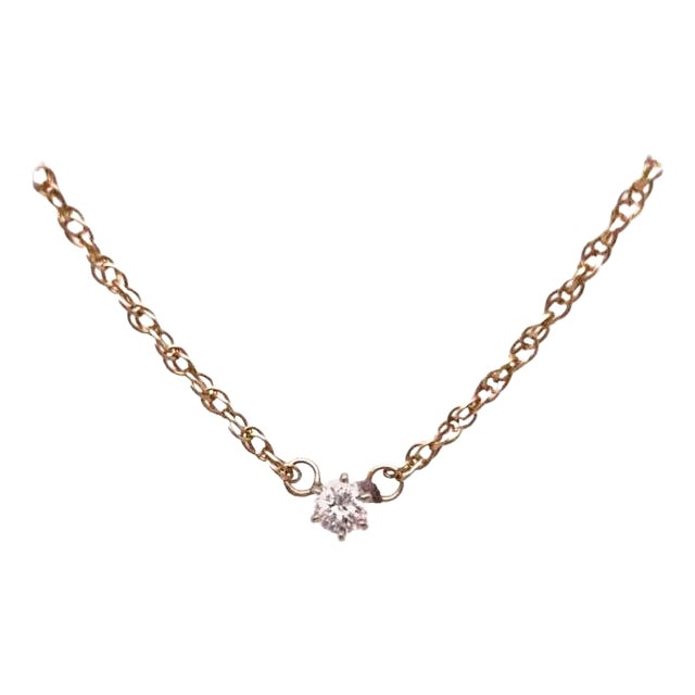 14 Karat Yellow Gold Free Form Link With 0.25 Carat Round Diamond For Sale