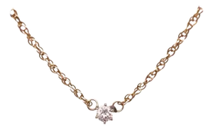 14 Karat Yellow Gold Free Form Link With 0.25 Carat Round Diamond
