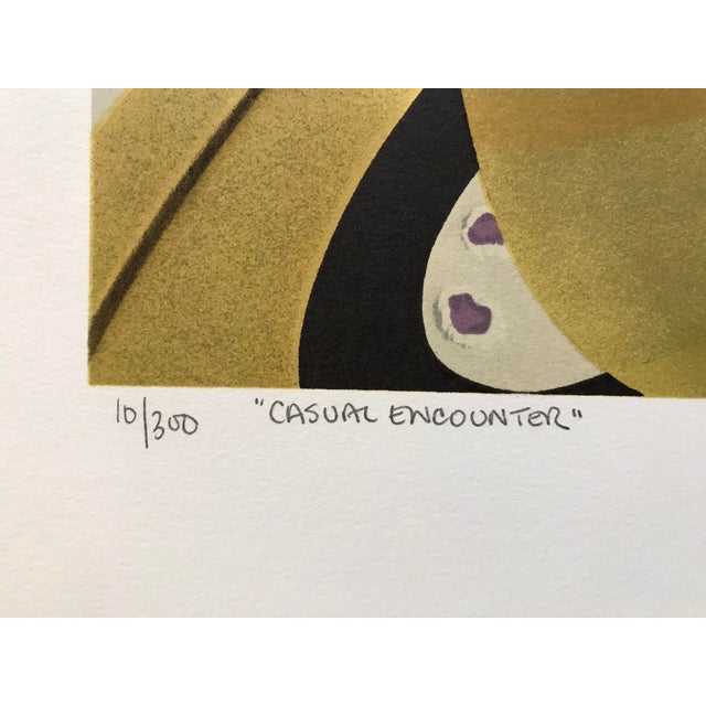 Original Vintage Lithograph by Michael Knigin, "Casual Encounter", #10/300, Signed, 1980 For Sale In Miami - Image 6 of 9