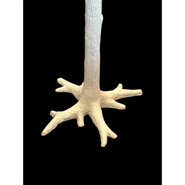 White Vintage Frederick Cooper Style Faux Bois Iron Floor Lamp For Sale - Image 8 of 11