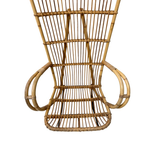 Brown Mid-Century Modern Italian High Back Armchair, 1960s For Sale - Image 8 of 9