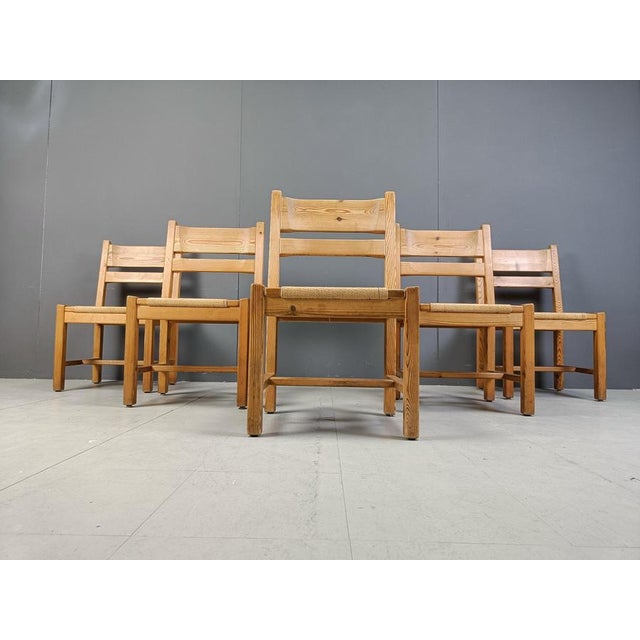 Tan Pine Wood Dining Chairs from GM Mobler, 1960s, Set of 5 For Sale - Image 8 of 16