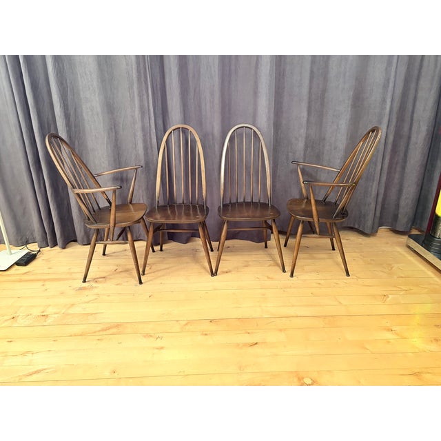 Brown Quaker Windsor Chairs by Lucian Ercolani for Ercol, United Kingdom, 1960s, Set of 4 For Sale - Image 8 of 18