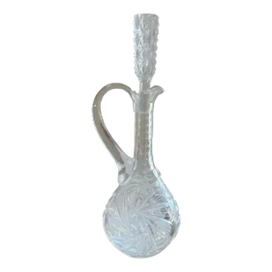 Vintage 20th Century 1970’s Beyer Crystal Wine Decanter Stopper Carafe