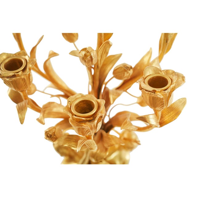 Gold 19th Century French Louis XV Style Candelabras - a Pair For Sale - Image 8 of 13