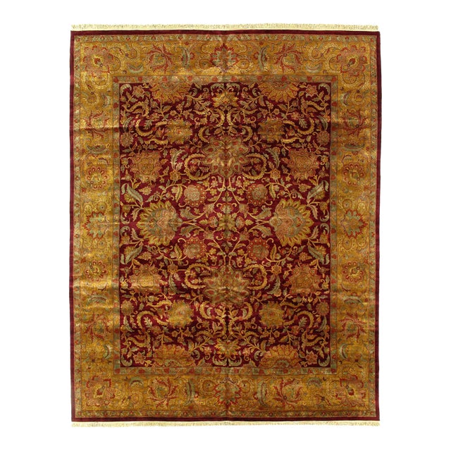 Rust Fine Hand Knotted Agra For Sale