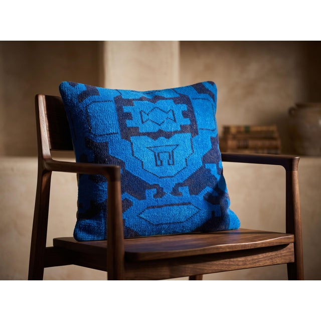 1980s Vintage Turkish Rug Cushion Cover For Sale - Image 5 of 11