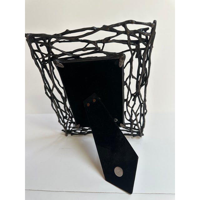 Michael Aram Twig Convertible Picture Frame Oxidized Metal 9.5"x 7.5" Holds 4x6 Photo For Sale In New York - Image 6 of 13