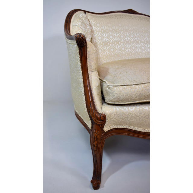 Louis XV Style Canape Loveseat, Tufted Brocade, Early 20th C. For Sale - Image 12 of 12
