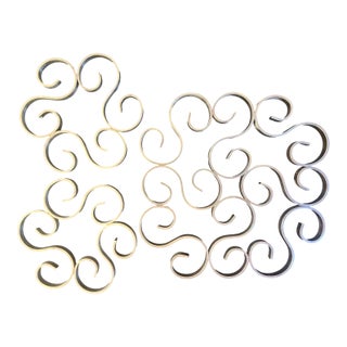 Christofle Silverplated Arabesque Scrolling Trivet Set of 3, C. 1960's For Sale