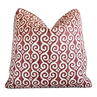 Designer Le Gracieux Abstract Wave Feather/Down Pillow 21" Square For Sale