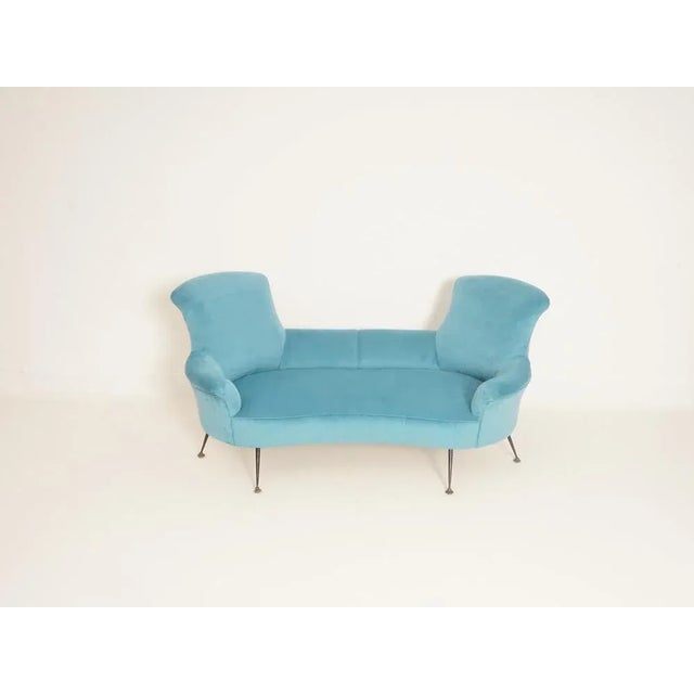 A three-seater sofa, attributed to Gigi Radice for Minotti from the 1950s, has recently been reupholstered in a stylish...