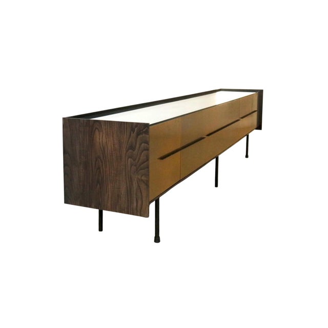 Bespoke Contemporary Brass and Ash 118" Cantilever Sideboard by Ebony Curated For Sale - Image 9 of 11