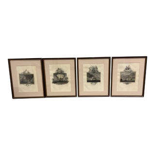 Maritime Battle Engravings, Framed, Set of Four For Sale