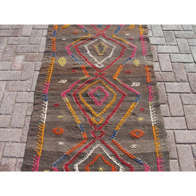 Vintage Turkish Kilim Runner Rug , Area Kilim for Livingroom,Bedroom , For Sale - Image 4 of 11