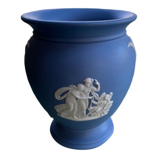 Vintage Wedgwood Jasperware Pale Blue Vase For Sale