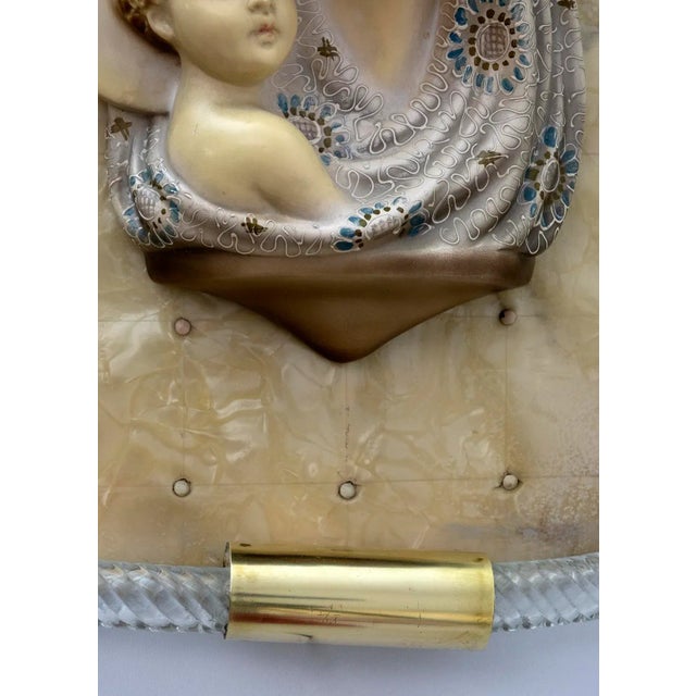 Mid-Century Torchon Frame in Murano Glass with Madonna Di Venini, 1950s For Sale - Image 6 of 11